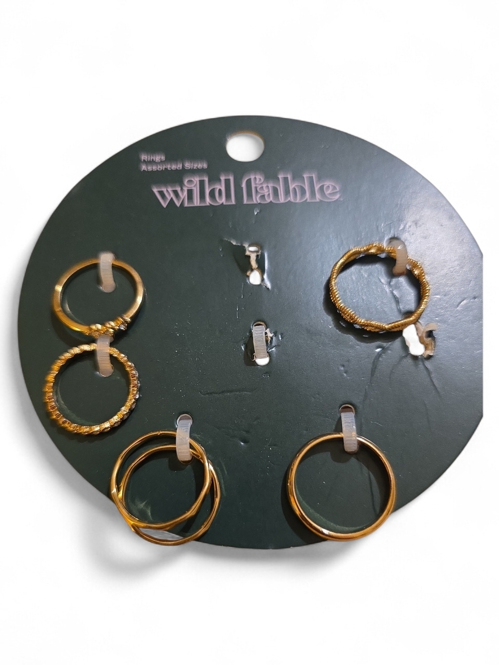 Wild Fable Gold-Tone Mixed Hoop Ring Set